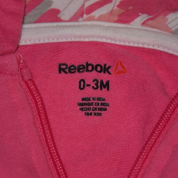 Reebok Pink Baby Hoodie size 0-3 mo - Picture 4 of 9